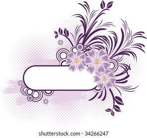 Grunge floral frame