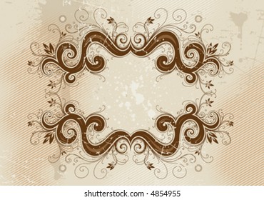 Grunge floral frame