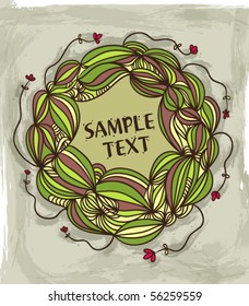 Grunge floral frame