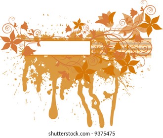 grunge floral frame