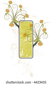 Grunge floral frame background vector illustration