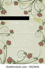 Grunge floral frame background vector illustration