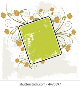 Grunge floral frame background vector illustration