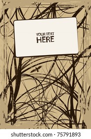Grunge floral frame with copy space