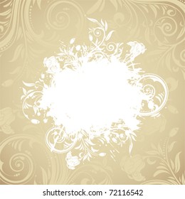 Grunge floral frame for design, vector illustration