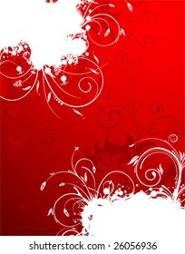 Grunge Floral Frame, element for design, vector illustration