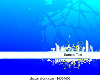 grunge floral and lines background