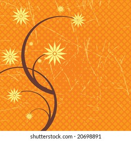 Grunge floral ornament