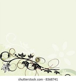 Grunge Floral ornament -  vector background