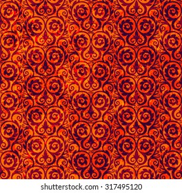 Grunge floral seamless pattern, decor element, vector illustration