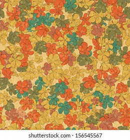 Grunge floral seamless pattern illustration
