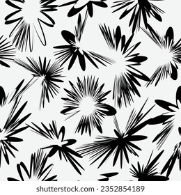 Grunge floral seamless pattern. Vector illustration. Perfect for fashion prints, graphics, backgrounds and crafts. 