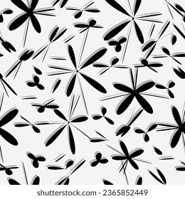 Grunge floral seamless pattern. Vector illustration. Perfect for fashion prints, graphics, backgrounds and crafts. 