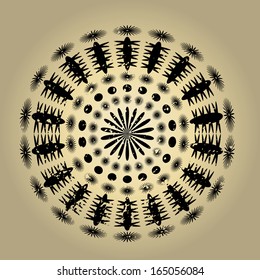 Grunge floral spirals