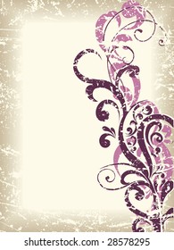 Grunge floral vector