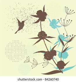 Grunge floral vector background