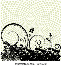 Grunge Floral Vector Background