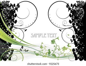 Grunge Floral Vector Background