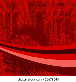 Grunge Floral vector Design 5 (vector)