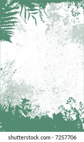 Grunge floral vector frame