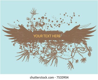 grunge floral wings
