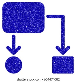 Grunge Flow Chart rubber seal stamp watermark. Icon symbol with grunge design and dust texture. Unclean vector blue sign.