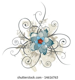 Grunge flower