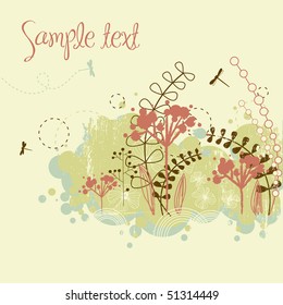 Grunge flower background