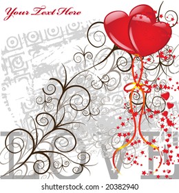 Grunge flower background. Love theme