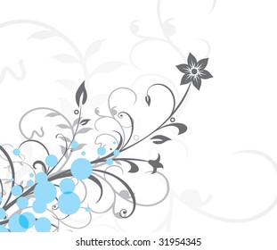 Grunge flower background with waves, element for design, vector illustration