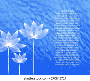 grunge flower blue background for your text