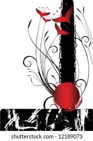 grunge flower design. vector illustration