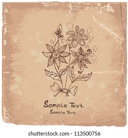 grunge flower doodle