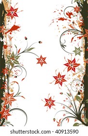 Grunge Flower Frame for design, vector illustration