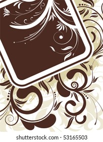 Grunge flower frame, element for design, vector illustration