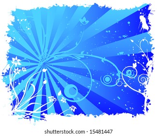 grunge flower ornament vector design