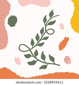 Grunge flower texture abstract background with moden, simple and playful color. Editable file