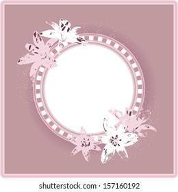 Grunge flowers decoration frame. Vector illustration.