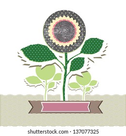 Grunge flowers illustration vector