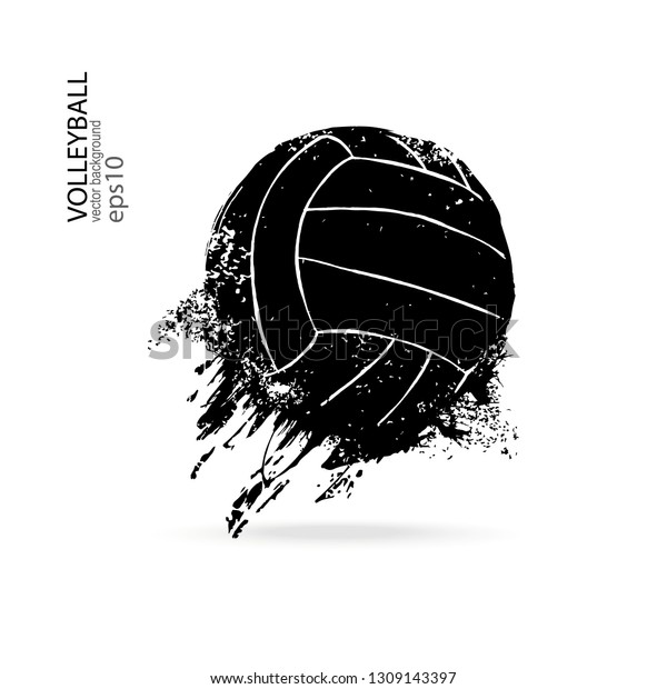 Grunge Flying Volleyball Isolated On White Stock Vector (Royalty Free ...