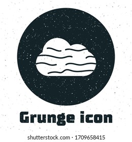 Grunge Fog and cloud icon isolated on white background. Monochrome vintage drawing. Vector Illustration