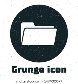 Grunge Folder icon isolated on white background.  Vector Illustration
