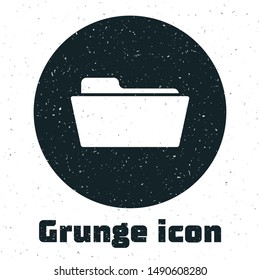 Grunge Folder icon isolated on white background.  Vector Illustration
