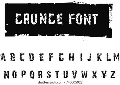 Grunge Font - Horror Vector Font  - Font illustration