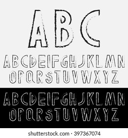 Grunge font letters set