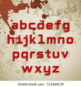 Grunge font, lowercase characters