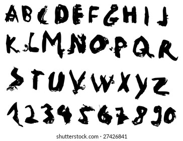 grunge font - scalable vector upper case