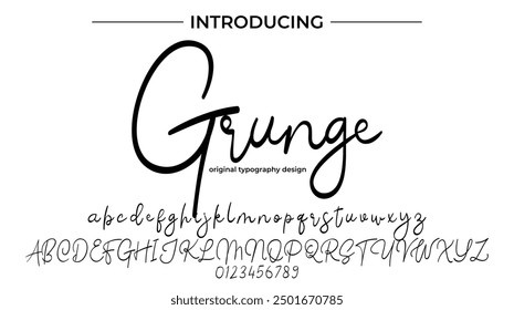 Grunge Font Stylish brush painted an uppercase vector letters, alphabet, typeface