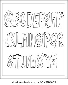 Grunge Font - Vector