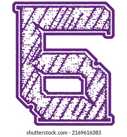 Grunge font. Vector rough number.